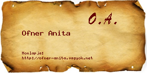 Ofner Anita névjegykártya
